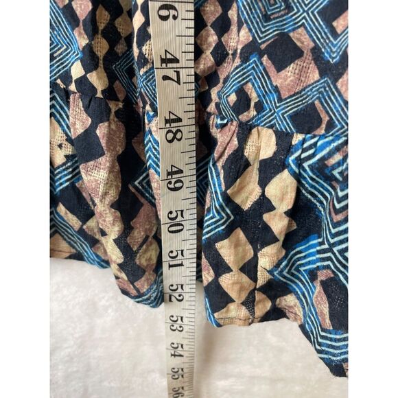 Anthropologie Let Me Be Flounced Maxi Dress Womens S Geometric Print Tiered - Picture 13 of 16